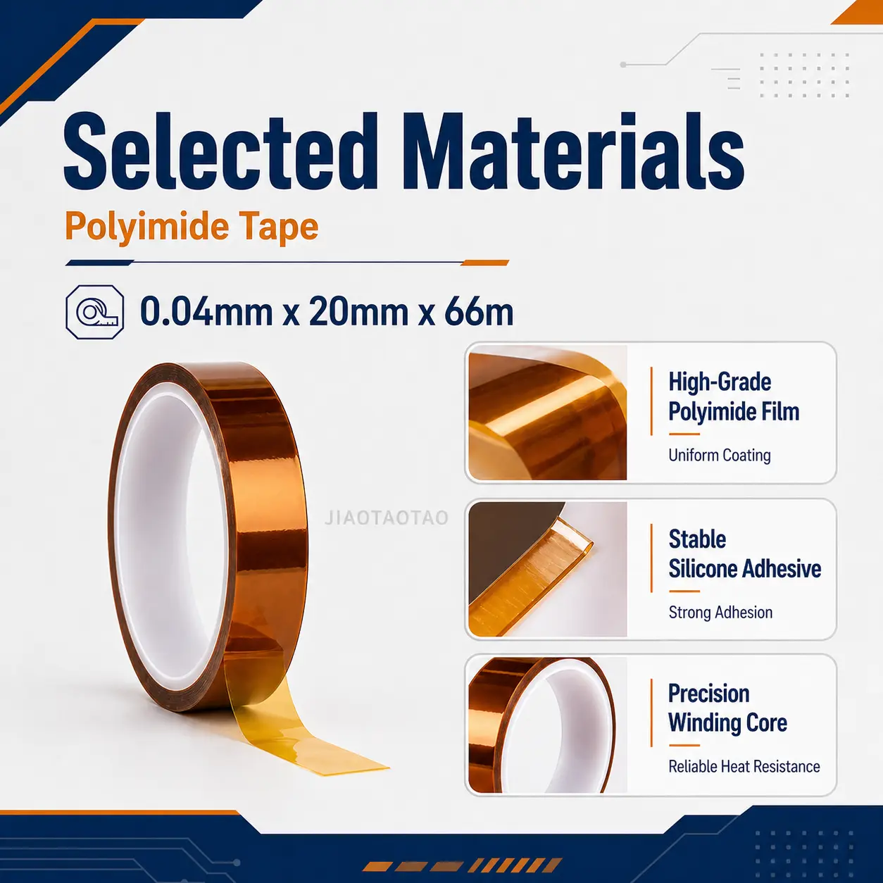 10mm polyimide tape for PCB solder masking, circuit protection, and high temperature insulation.